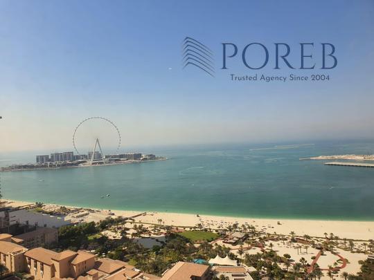Upgraded 3BR+Maid I Sea&Palm View | High Floor